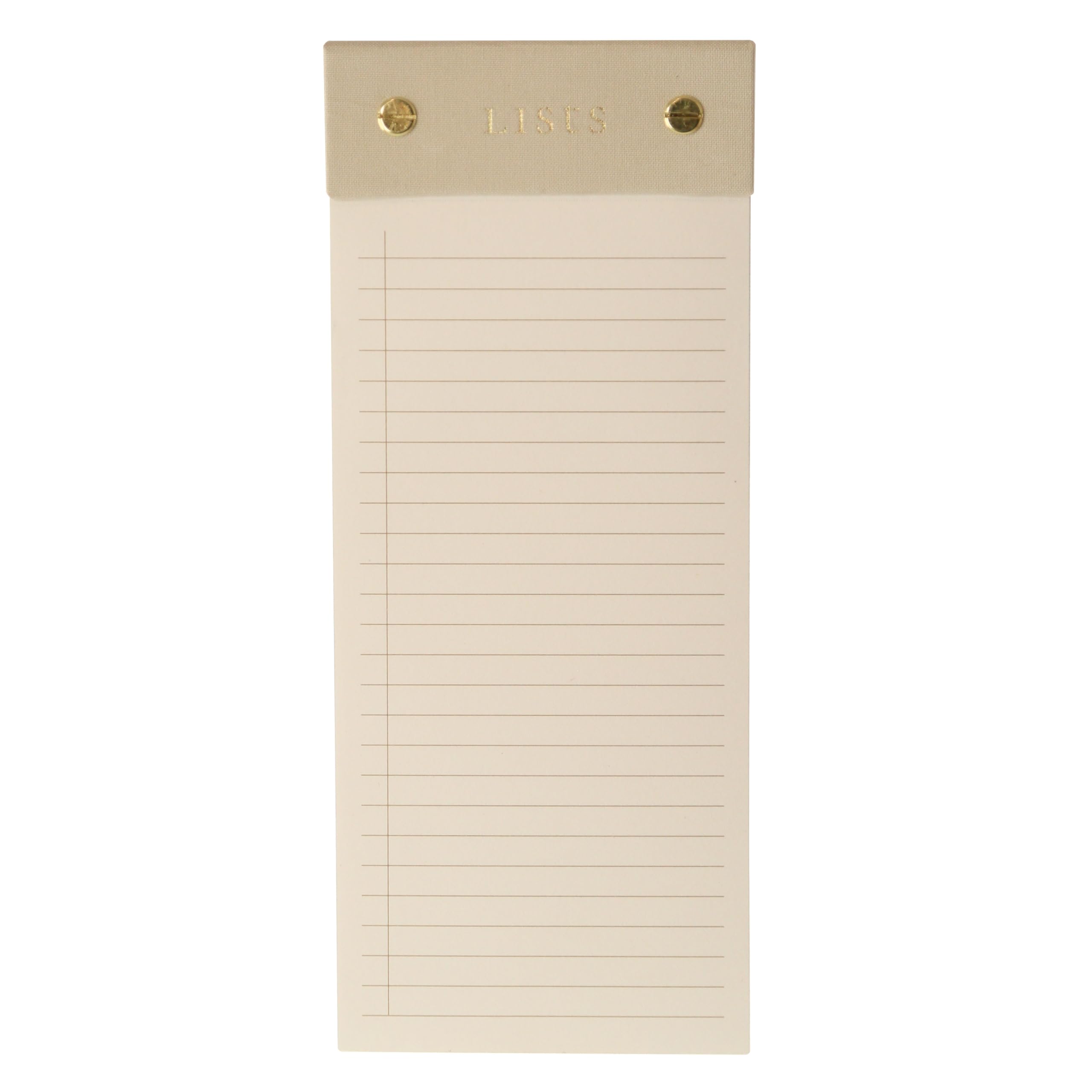 Graphique Post-Bound List Pad Luxe Collection, Perforated Sheets To-Do Notepad, Hardcover Binding, Gold Foil Embossing, 100 Pages, 4” x 9.75”, Taupe