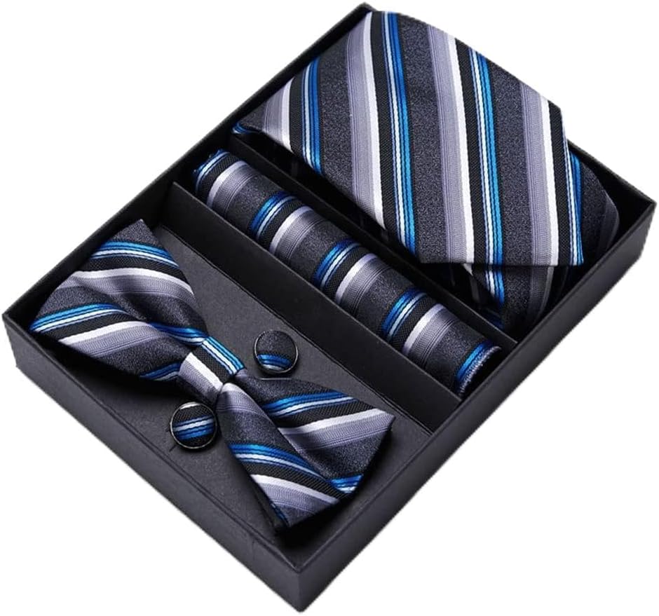 Men Bow Tie and Handkerchief Set Bowtie Slim Necktie Gift Boxa