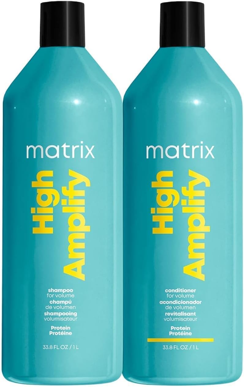 Matrix High Amplify Volumizing Shampoo & Conditioner Set - Instant Lift, Lasting Volume & Strengthening, Silicone-Free, For Fine, Thin & Limp Hair, Salon Professional