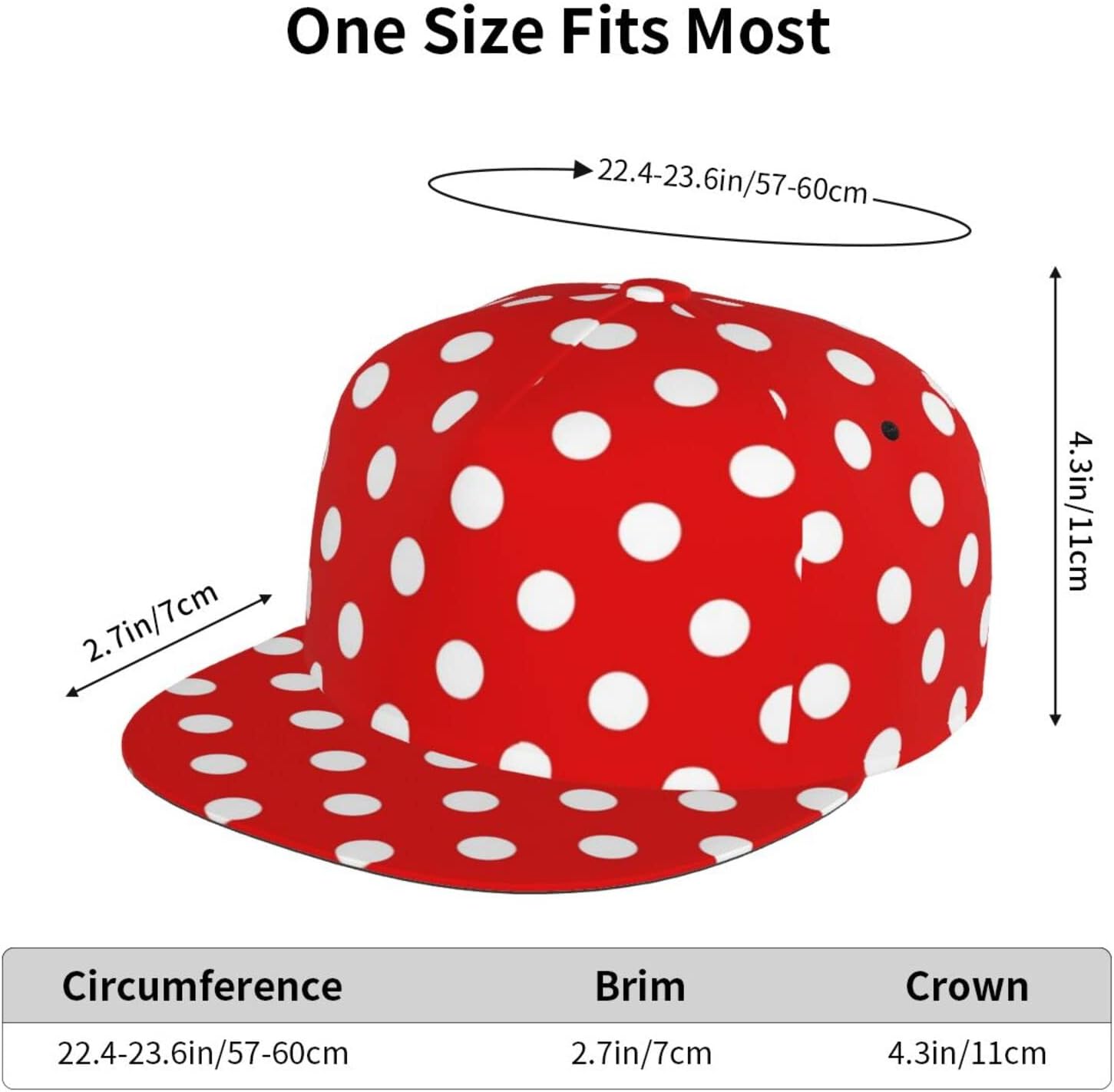 ASYG Cute Red and White Polka Dot Baseball Caps for Outdoor Sports Fashion Polka Dot Hats Women's Polka Dot Adjustable Cap - Image 6