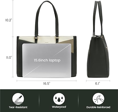 Vista 206 de LOVEVOOK Bolsa para computadora portátil para mujer, 15.6 pulgadas, bolsa de mano para computadora portátil, bolsa de trabajo para profesores, bolsa