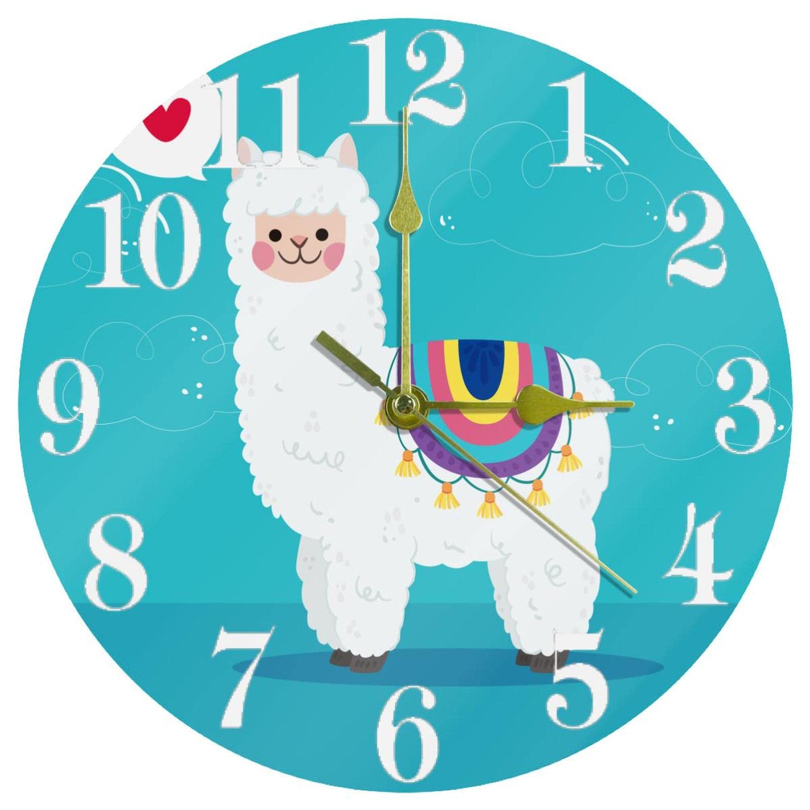 Horloge murale alpaga silencieuse fonctionne a piles pendule ronde pour maison ecole