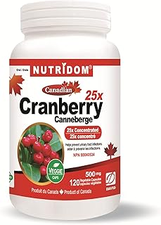Canadian Cranberry 25X Extract for Women | 500mg (12,500mg QCE) | Cranberry Pills Supplements to Prevent Recurrent Urinary Tract Infection, UTIs | Non-GMO, Gluten Free, Vegetable Capsules (120 Count)