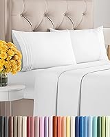 Vista 12 de Juego de sábanas de 4 piezas de tamaño matrimonial, sábanas extrasuaves, transpirables y refrescantes, sábanas duraderas de lujo para mujeres