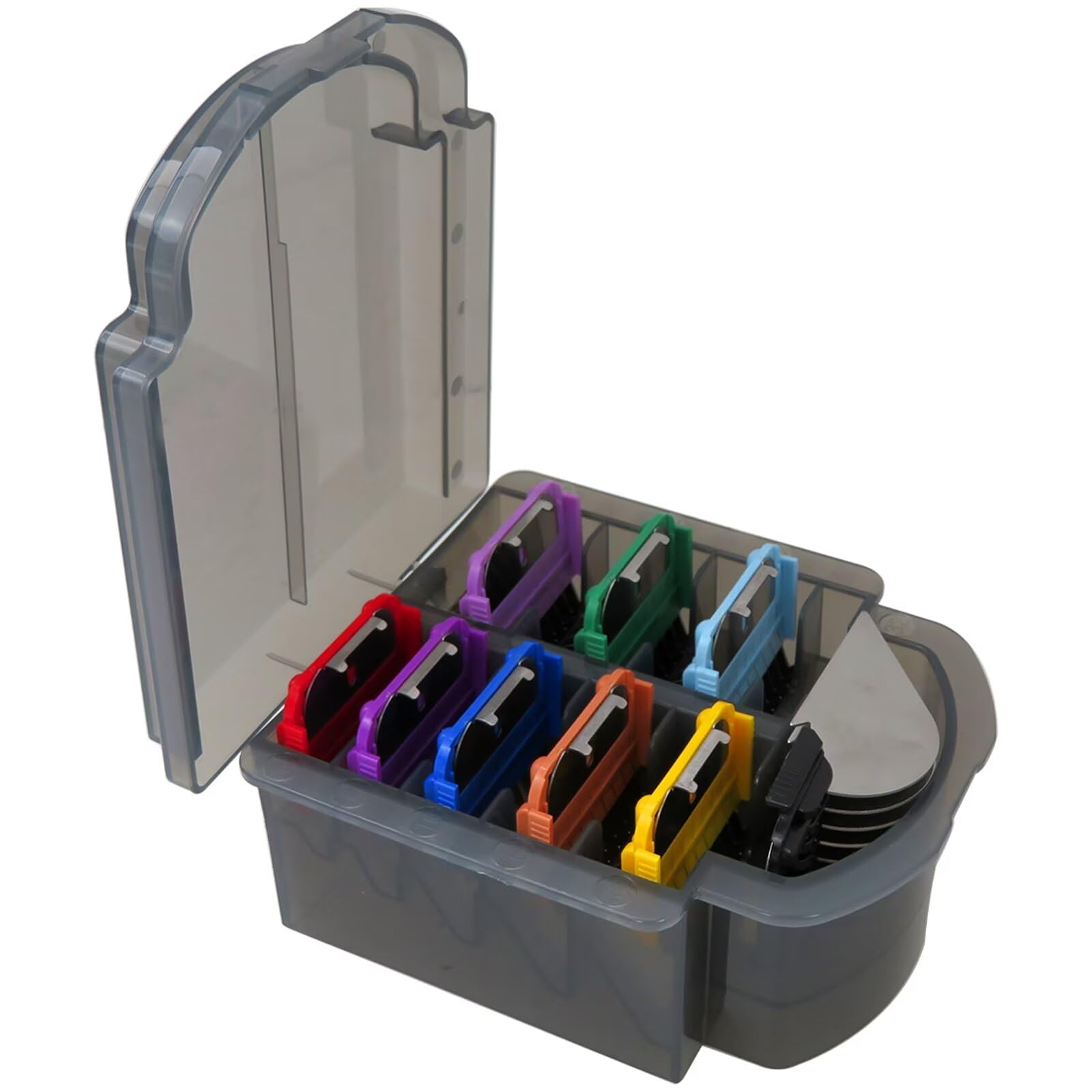 GruDawu Animal Stainless Steel 9 Color Guide Comb Set for 10#/15#/30#Detachable Blade,for Andis, for Oster A5, for Wahl KM Series Guards Clipper(Cutting Length 3mm-32mm)