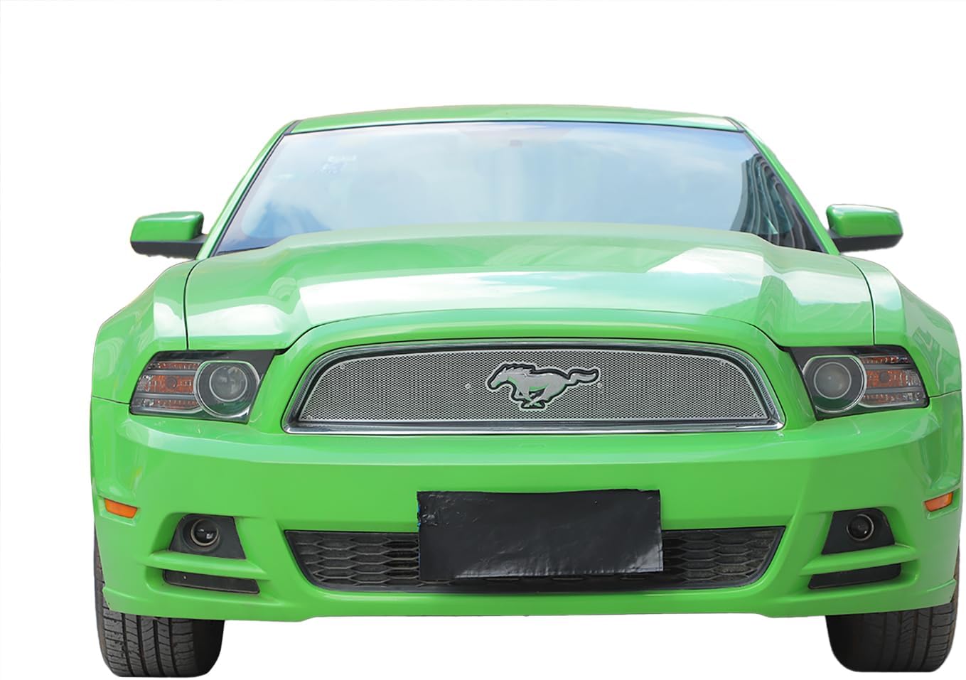 Front Center Grill Mesh Net Grille Inserts Cover Trim Kit for Ford Mustang 2010 2011 2012 2013 2014 Exterior Accessories (Silver, A)