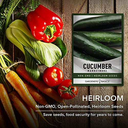 Cucumber Seeds For Planting - Marketmore 76 - Cucumis Sativus Heirloom, Non-Gmo Vegetable Variety- 1 Gram Seeds Great For Outdoor Gardening By Gardeners Basics #TOP4