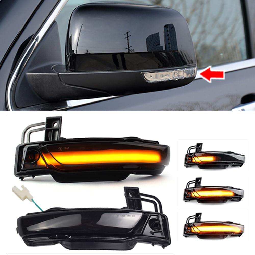 Yoegerery Car LED Dynamic Turn Signal Side Mirror Light Rear
