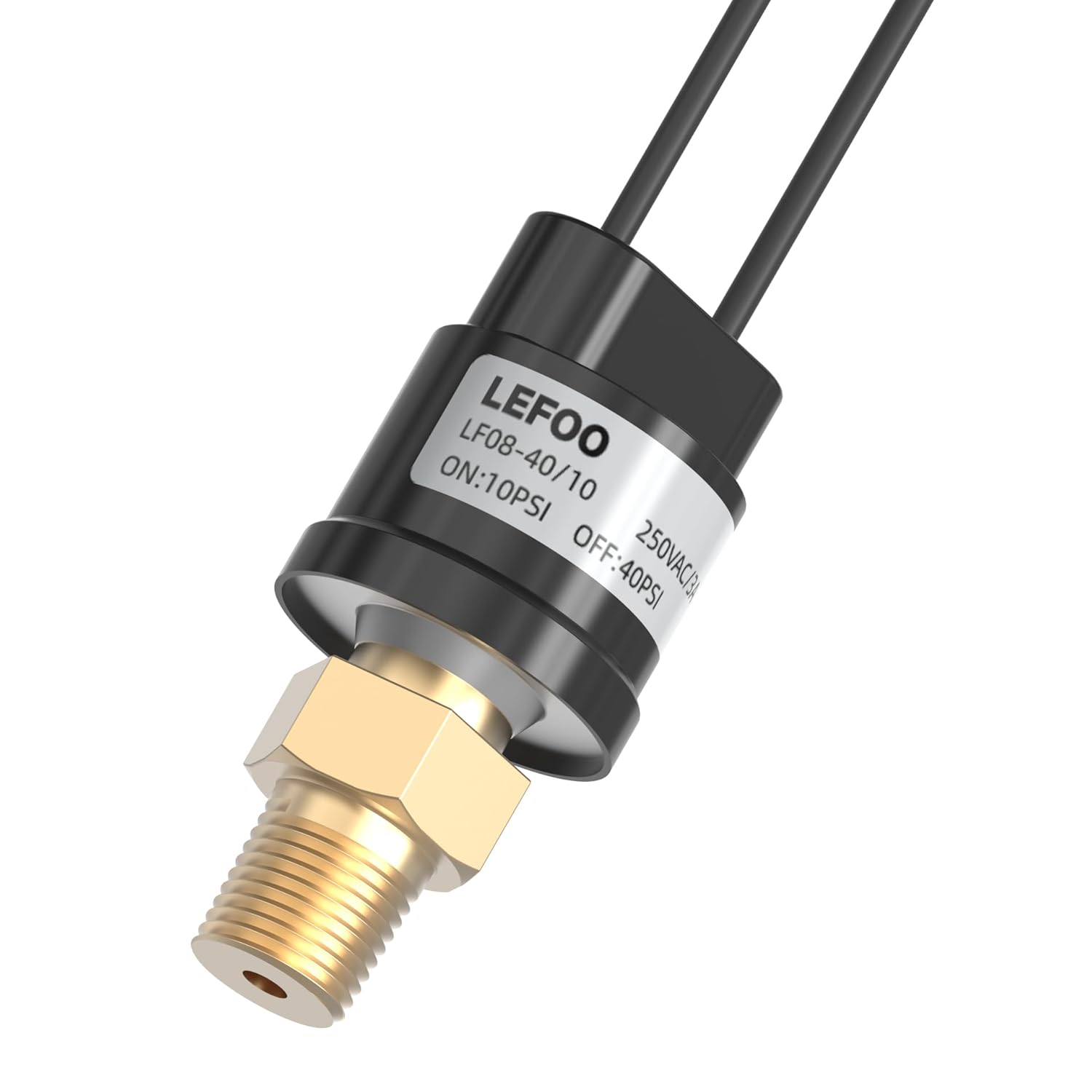 LEFOO LF08PS Air Compressor Pressure Switch Low/High Oil Pressure Switch 10-40psi Wire Terminal Normal Open