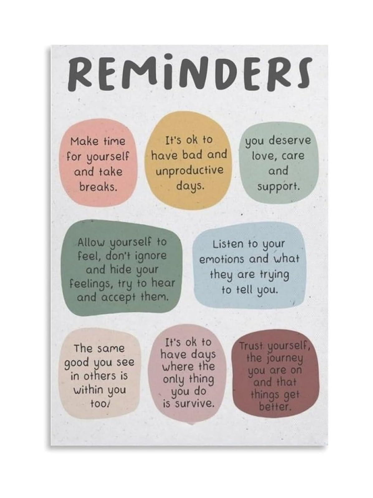 FNYUVNFAF Motivational Wall-Art Inspirational Daily Reminders Poster Quotes Print for Office Home Gym Decor Canvas Art Unframed,08X12inch(20X30cm)