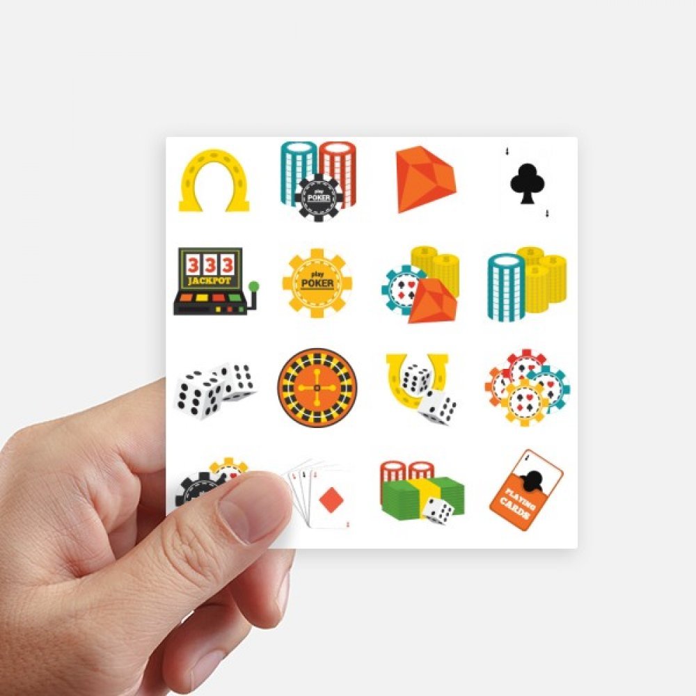 Autocollant multicolore casino 10cm x 10cm sticker mural pour valise et carrosserie moto