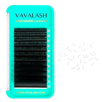VAVALASH Cashmere Eyelash Extensions 0.03/0.05/0.07/0.15 Premium Lashes B L J Curl Volume Lash Extensions, Soft Super Matte Black Professional Lashes Extension Tray Supplies 0.03-B-8-15MM