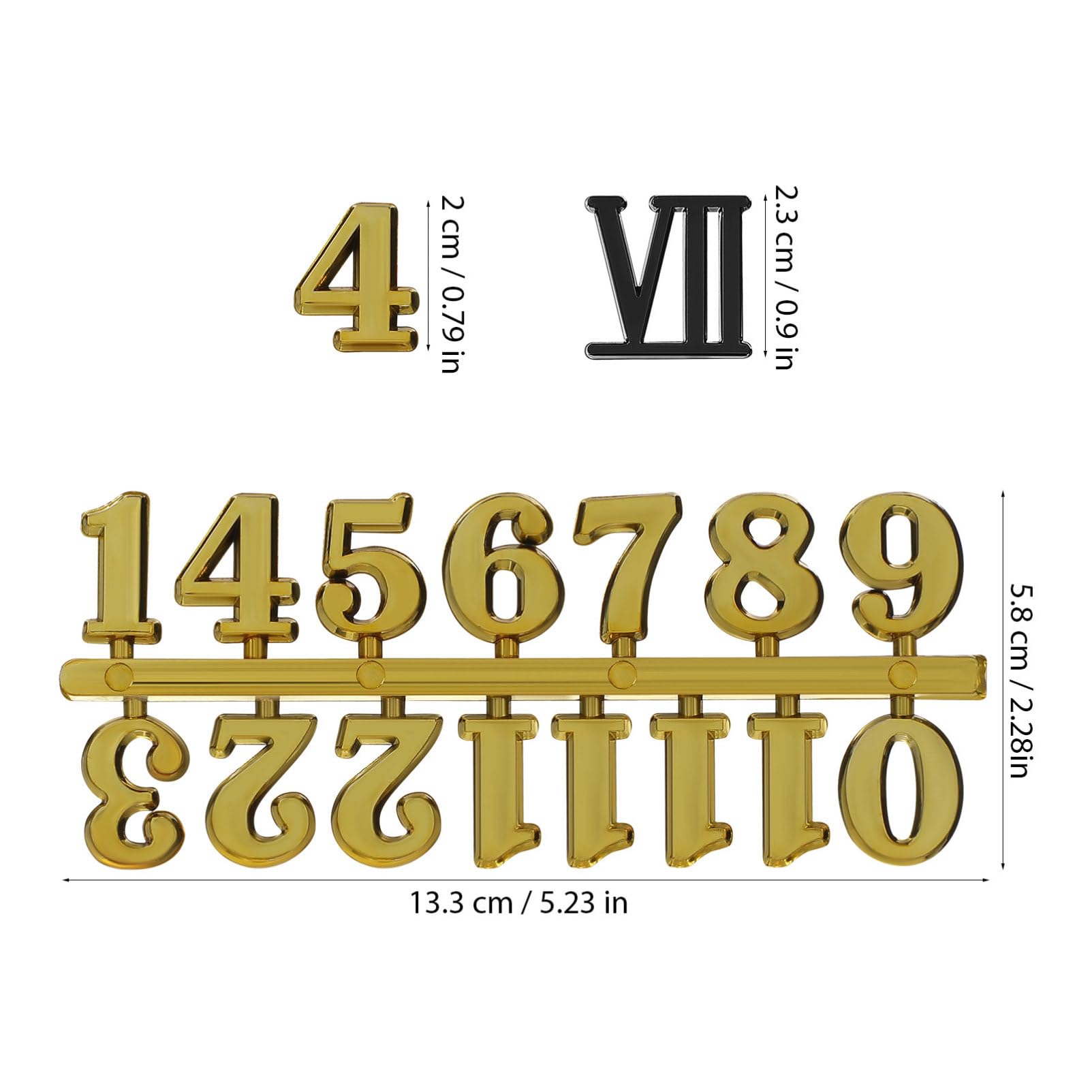 SHINEOFI 18pezzi Numeri per Orologio da Kit di Parti di Orologio Numeri Arabi e Romani per Sostituzione Riparazione Digitale Fai da Te