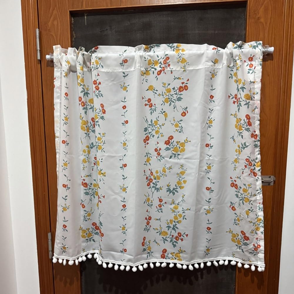 Rideaux Voilage Court Brise-Bise Rideau De Fenêtre Petit avec Passe Tringle Demi Rideau Translucides pour Cuisine Armoire Étagère Placard(W 250 x L 100 cm(98" x 39"))