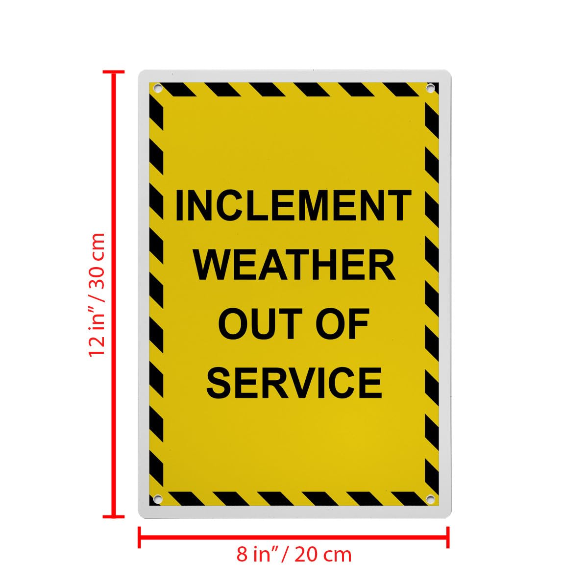 Inclement Weather Out Of Service Sign, 8.5 x 11 in