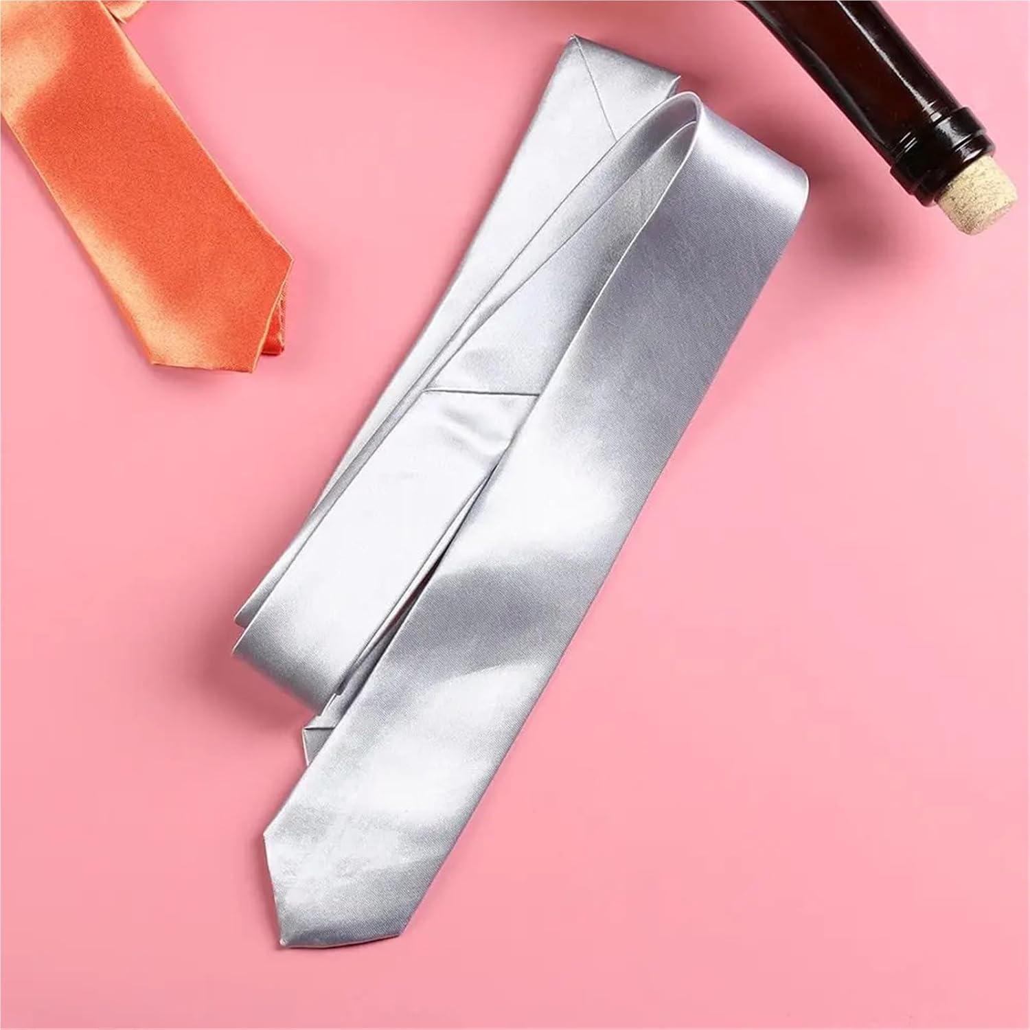 Men's tie Casual Slim Plain Mens Solid Skinny Neck Party Wedding Tie Silk Necktie