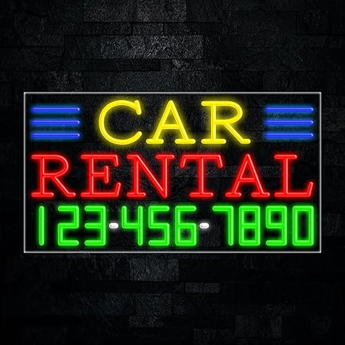 Alquiler de coches led neón signo 33"L x 18"H #35055
