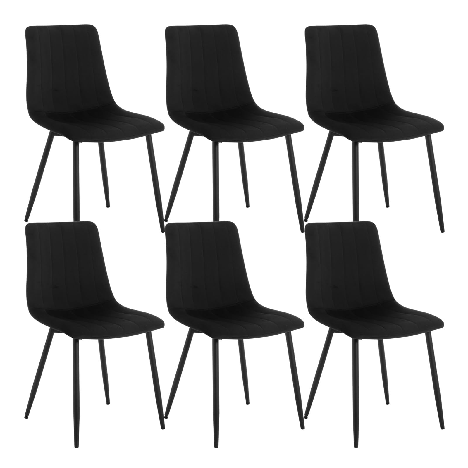 Klihome Esszimmerstühle 8er Set, Küchenstuhl, Esstisch Stuhl, Polsterstuhl, Wohnzimmerstuhl, Design Stuhl, mit Rückenlehne Metallbeinen, Sitzfläche aus Samt, Dunkelgrün, K0009EZS-8