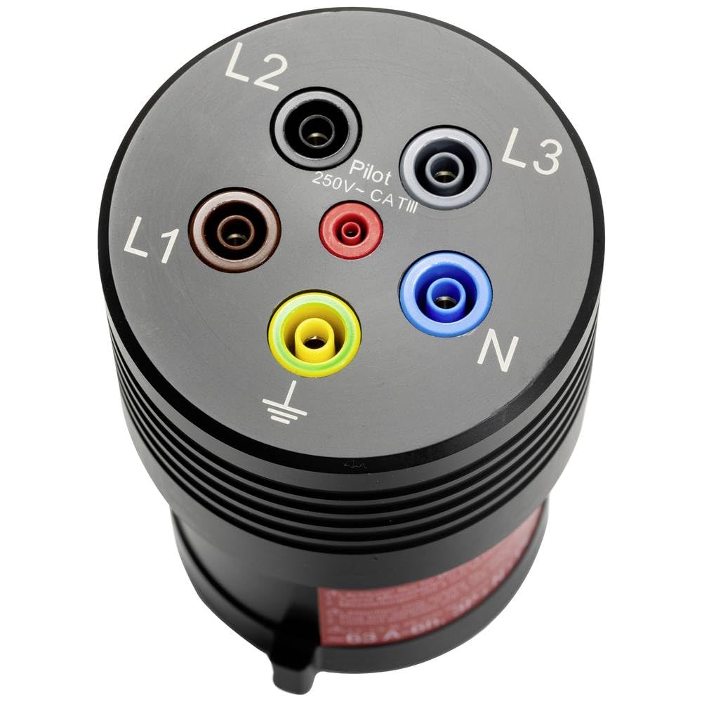 BENNING TA 7-63 - Adaptador de medición (para medir Riso, ZLoop/ZLine, prueba RCD, campo giratorio, voltaje y frecuencia, medición a enchufes CEE de 5 pines 63 A) 44042