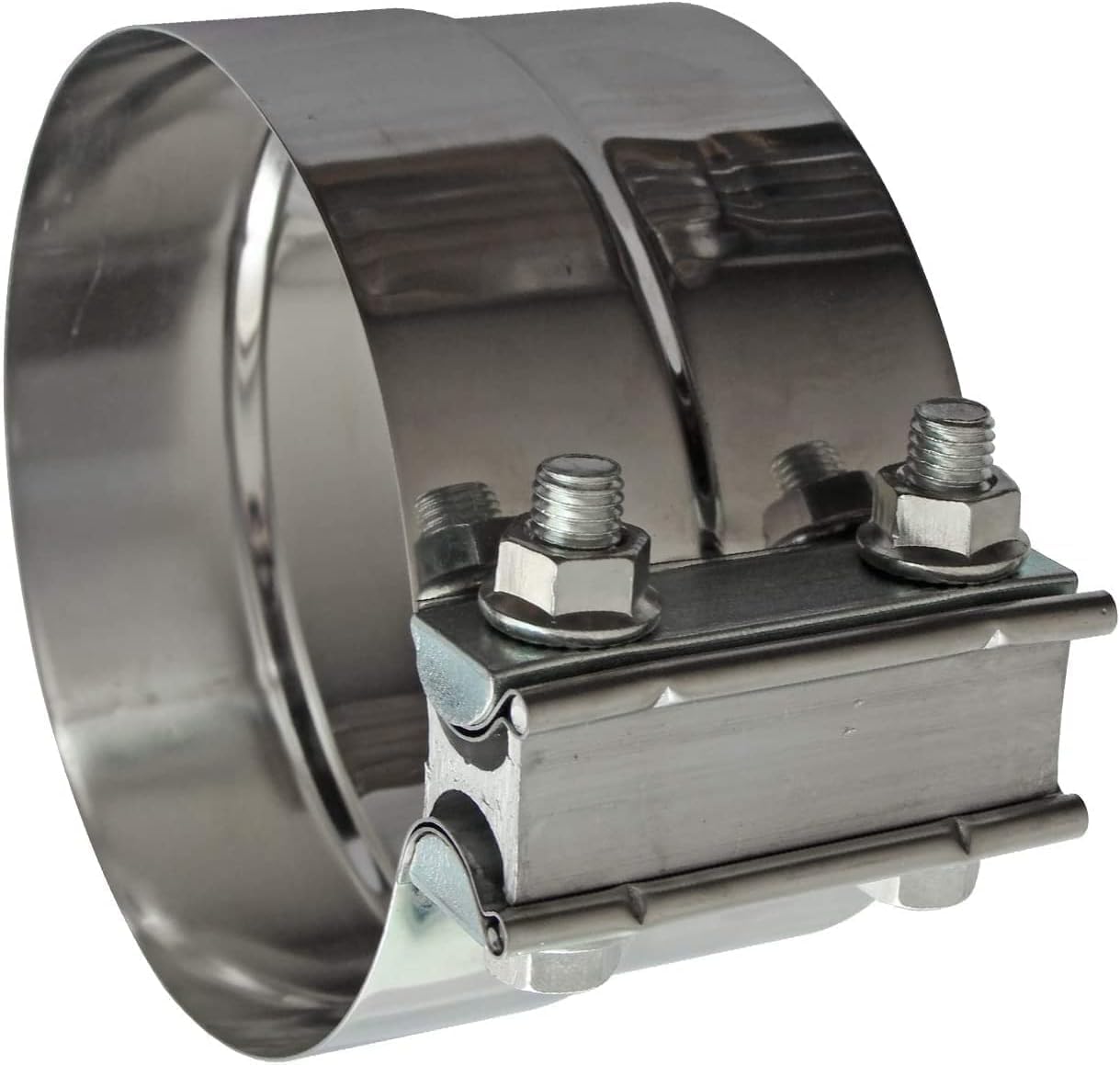 Exhaust Clamps Band Clamp 4" Lap Joint - Stainless Steel Lap Joint With 1 Block 4Pcs For 4" Od To 4" Id Exhaust Pipe, Muffler, Elbow And Exhaust Tubing Connection(4 Pack)