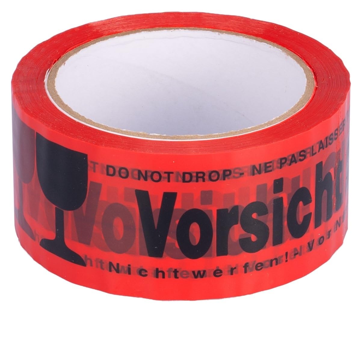 verpacking Klebeband „VORSICHT GLAS“ Verpackungsband reißfest, Standard abrollend, 48 mm × 66 lfm 24 Rollen