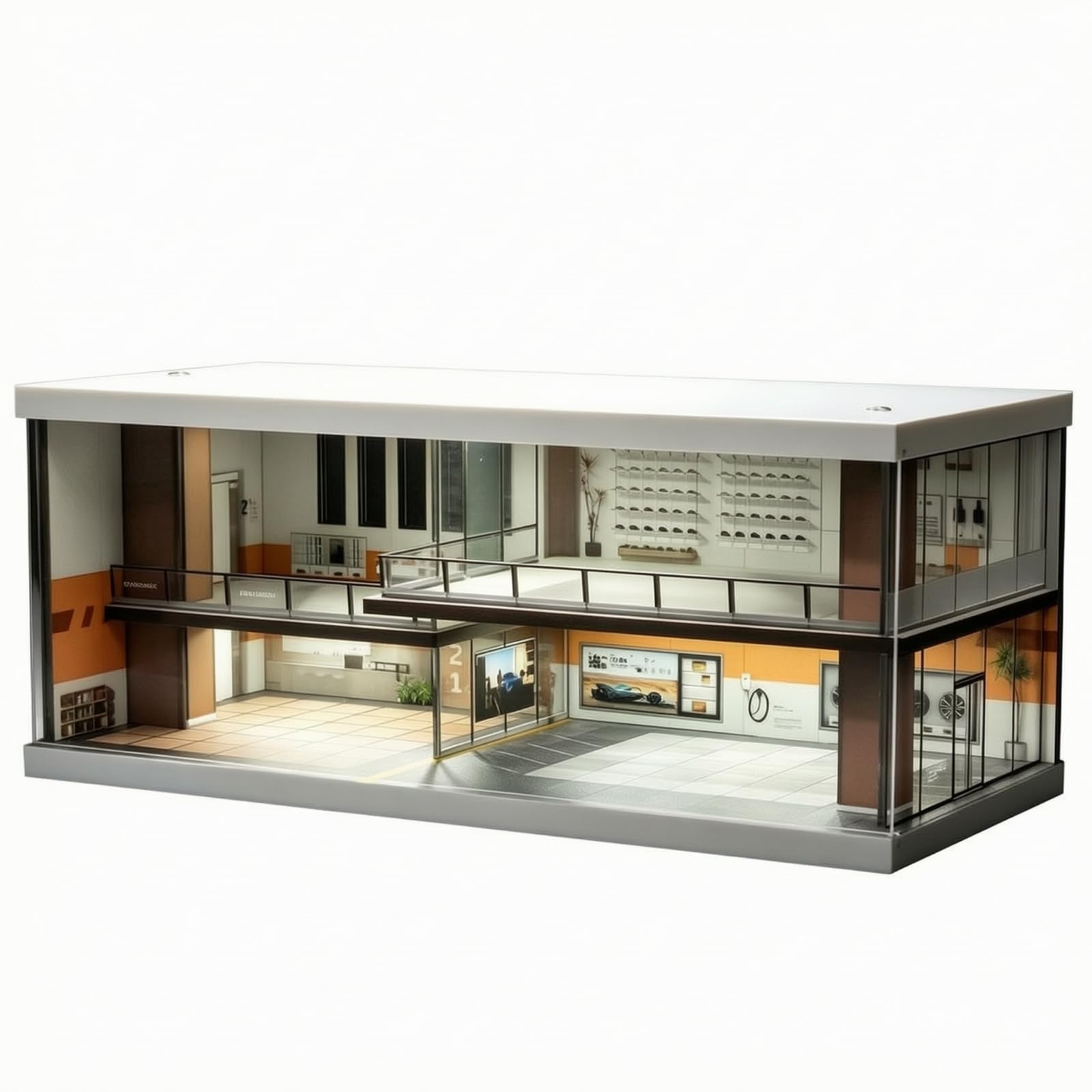Qianly Diorama Parcheggio 1:64 Compatto | Parcheggio in Miniatura, Resistente, per Collezione, Collezionisti