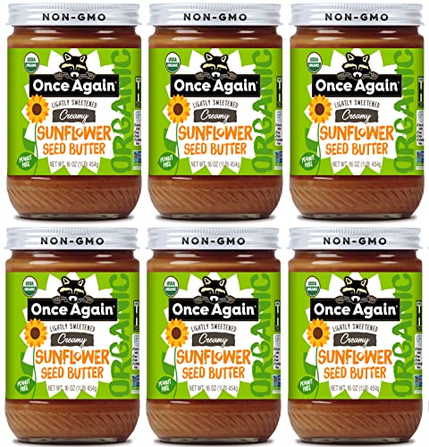 Once Again Organic Creamy Sunflower Butter, 16oz - Lightly Salted & Sweetened - Peanut Free, USDA Organic, Gluten Free Certified, Vegan, Kosher - Glass Jar - Case of 6 image 3