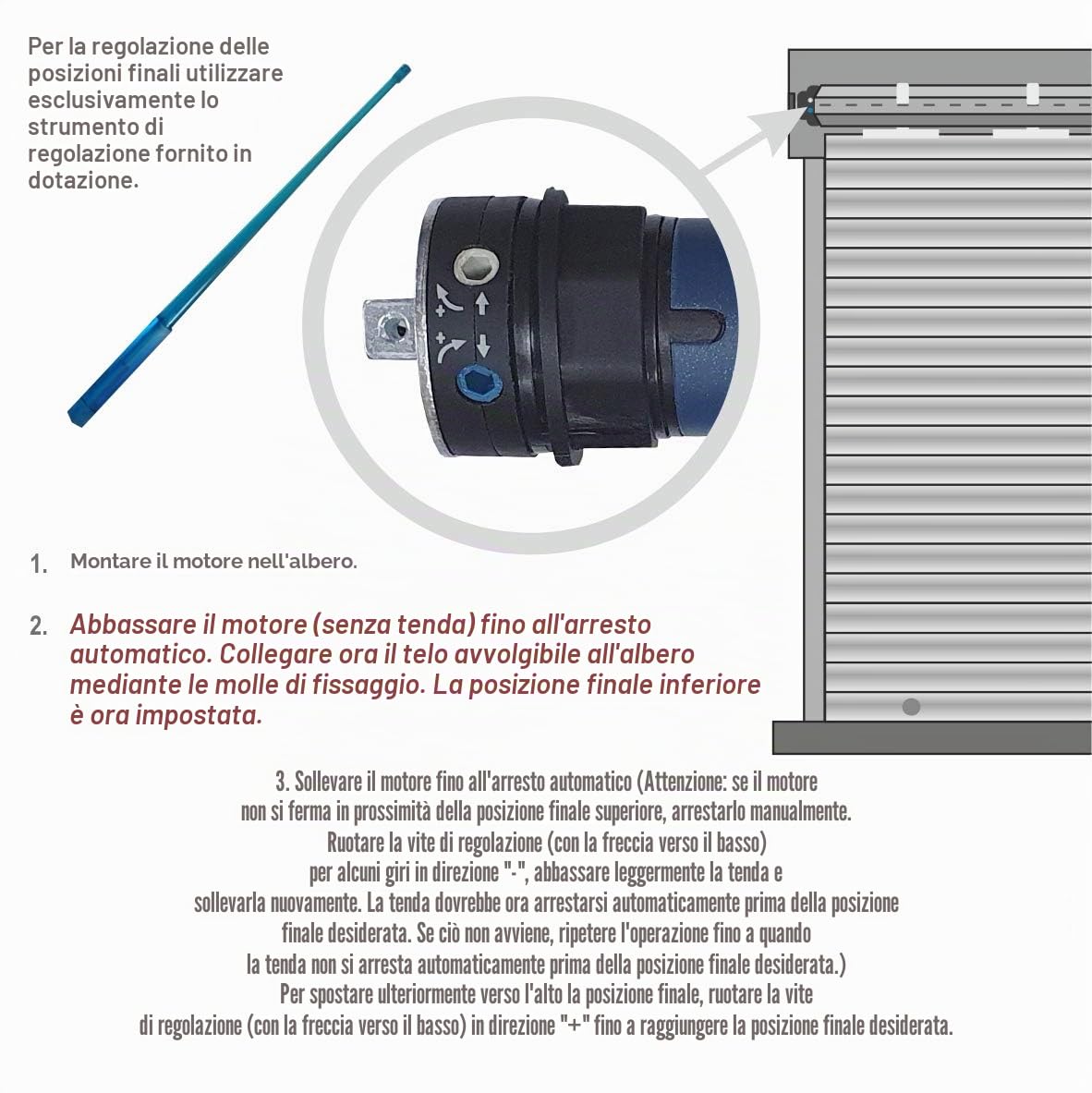 Motore per tapparelle – per albero a 8 lamelle da 40 mm – con finecorsa meccanico – 5 anni di garanzia – Trazione – Motore tubolare – con accessori (forza di trazione 13 Nm 29 kg (SW40)