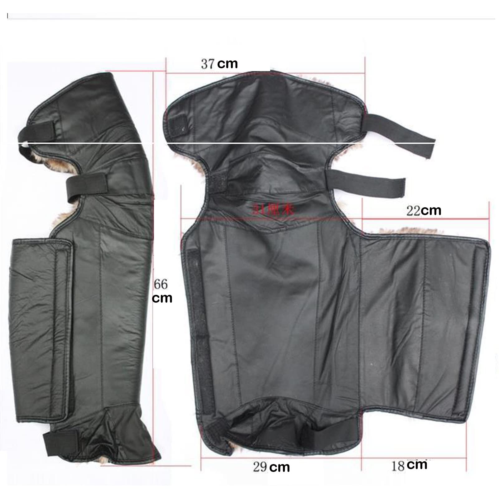 Couvre-Jambes de Moto Chaud. Couvre-Jambes en Cuir Protège-Jambes réglables Matériau en Cuir PU et Demi-Pantalon Unisexe Chaud adapté à l'hiver