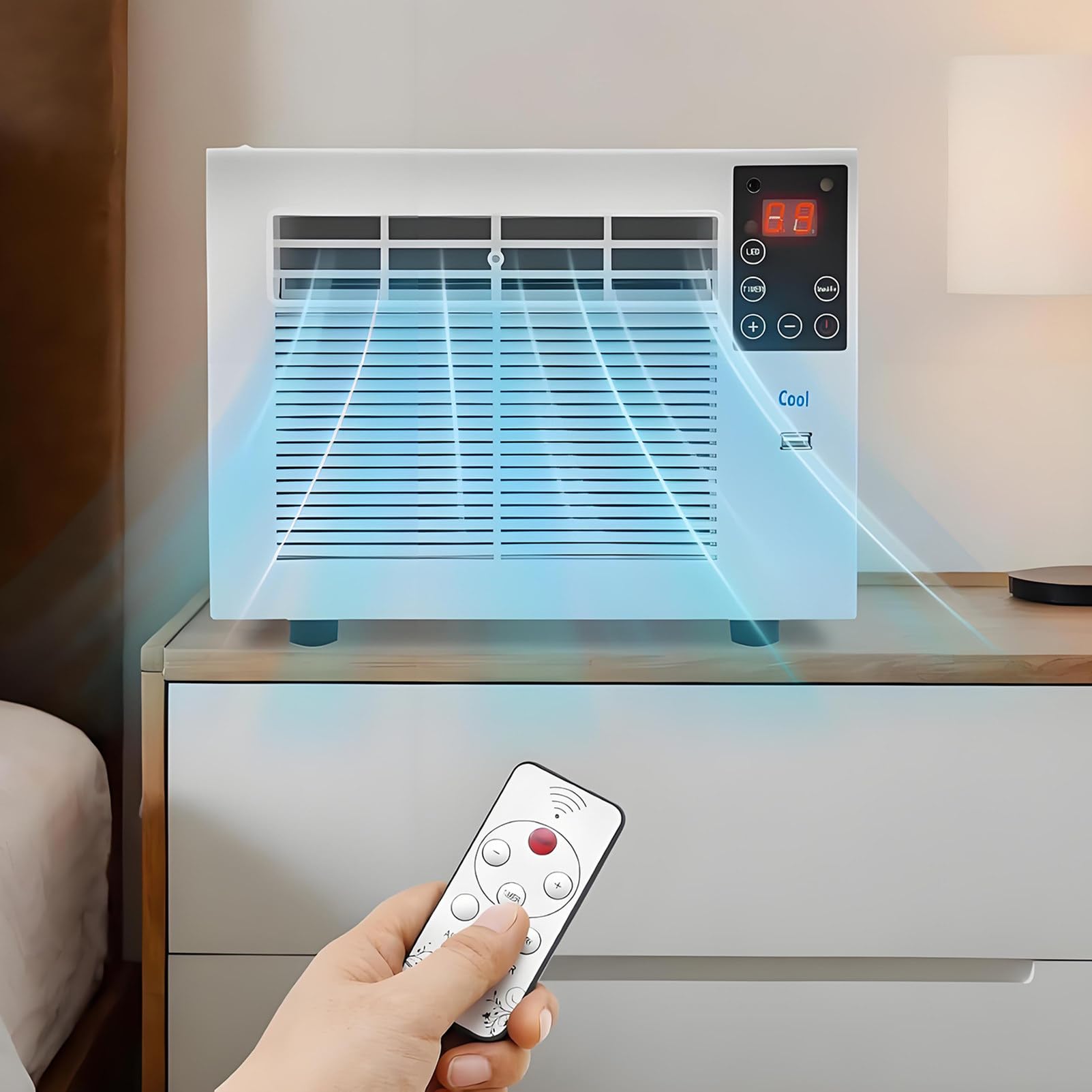 Mini Condizionatore d'Aria Portatile a Inverter 280 W Risparmio Energetico Telecomando Touch/Remoto Raffreddatore d'Aria Mobile Silenzioso con Timer 1 a 12 Oare Raffredda Fino 5-8㎡