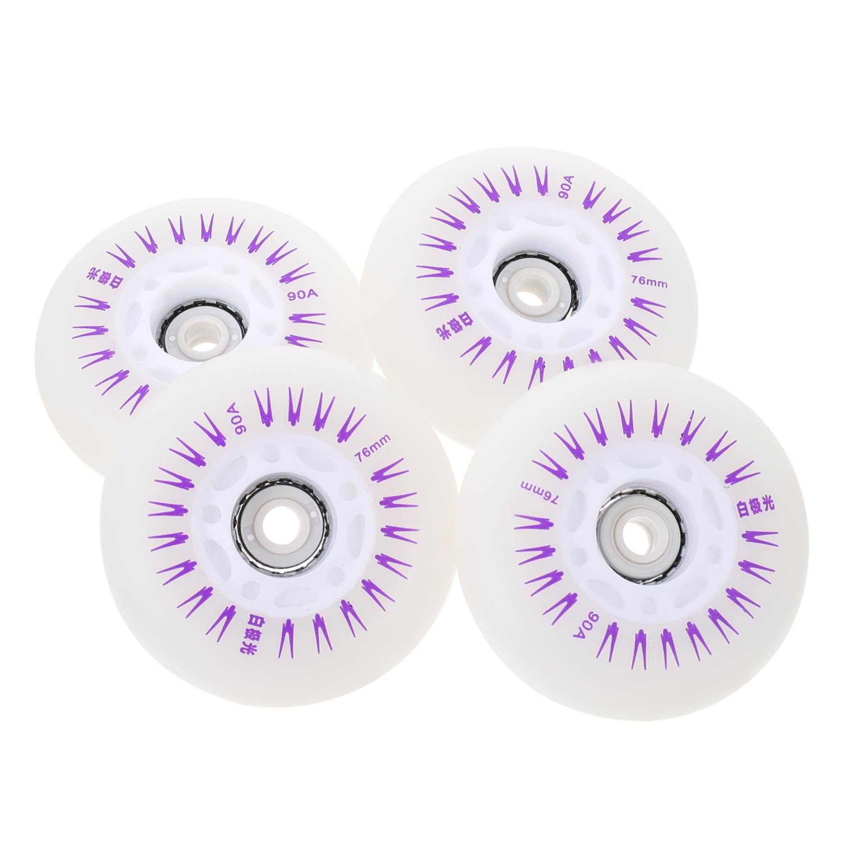 KOMBIUDA 4pcs Glitter Roller Skates Wheels Replacements Light Upinline Skates Wear-resistant Pu Material