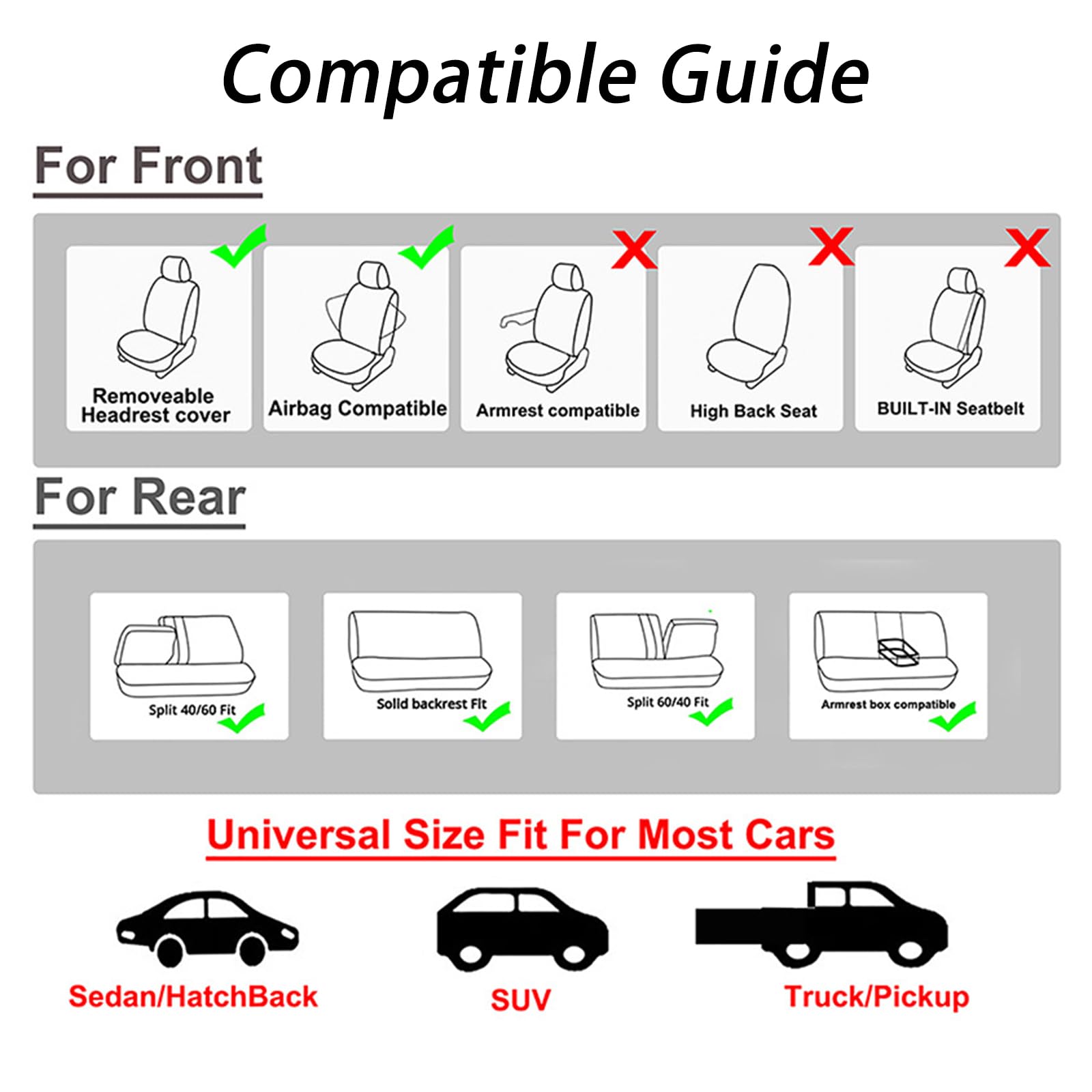 Set Completo di coprisedili per Fiat Grande Panda/Giga Panda/500e/600/500 Hybrid, Fodere Protezione Sedili Anteriori e Posteriori, Comodi Traspiranti Coprisedili Auto, Accessori Auto,B Grey
