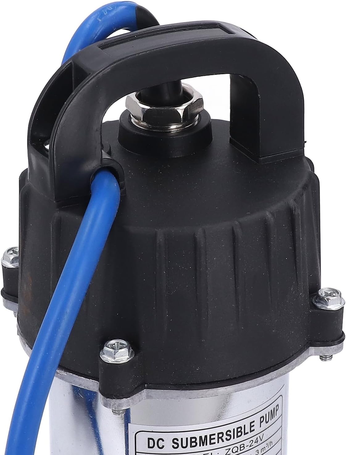 24V DC Submersible Pump, Stainless Steel Housing, Centrifugal Impeller, Large Flows Solar Deep Well Pump, 8m High for Gardening, Swimming Pools, Industrial and Mining Drainage