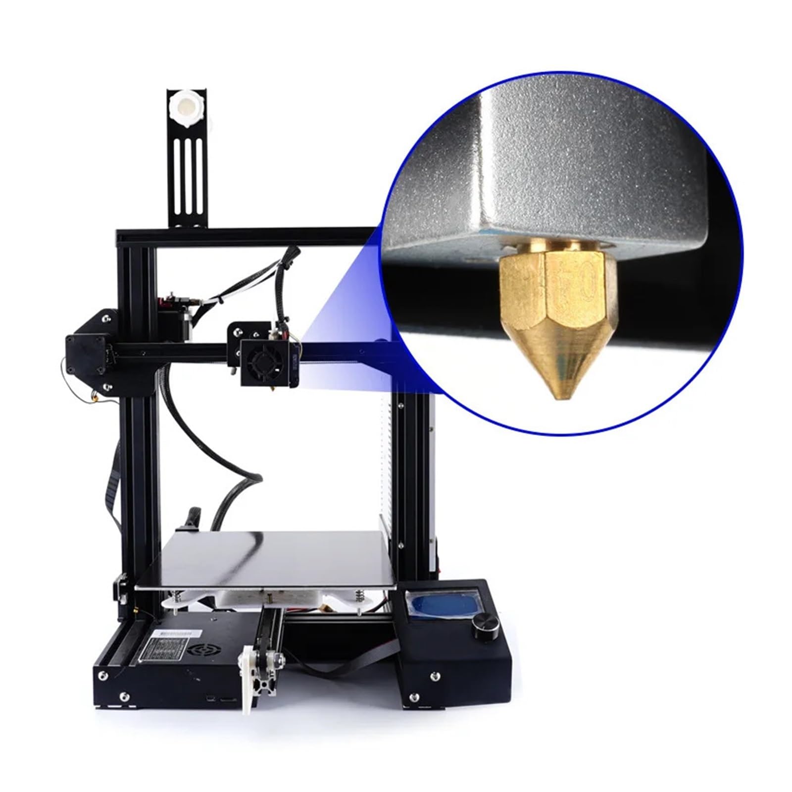 tianwandong 3D-Druckerzubehör MK8-Düse Messing 0,1 mm-1,0 mm for 1,75/3,0 MM Zubehör CR10 CR10S Ender-3 Extruderkopf 3D-Druckerdüse(10Pcs for 1.75mm,1.0m)