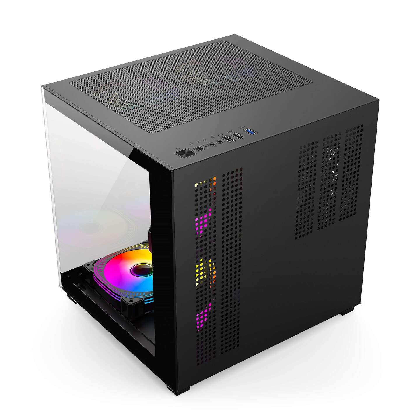 Amazon.co.jp: MOIKYIGI ピラーレス ミドルタワー PCケース Micro-ATX