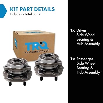 TRQ Left and Right Wheel Bearing and Hub Assembly Set 2 Piece | For Tesla