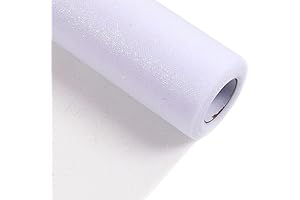 Sparkling White Glitter Tulle for Crafting and Decoration