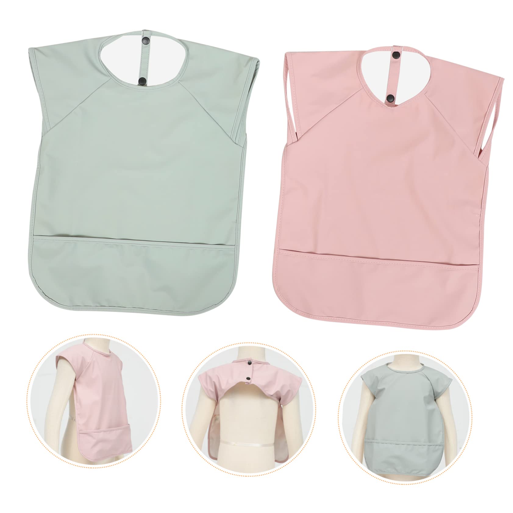 TOYANDONA 2 Piezas Ropa Cena Sin Mangas Para Comer De Pu Babero Para Alimentación Para Saliva Meses Delantal Para Bebe