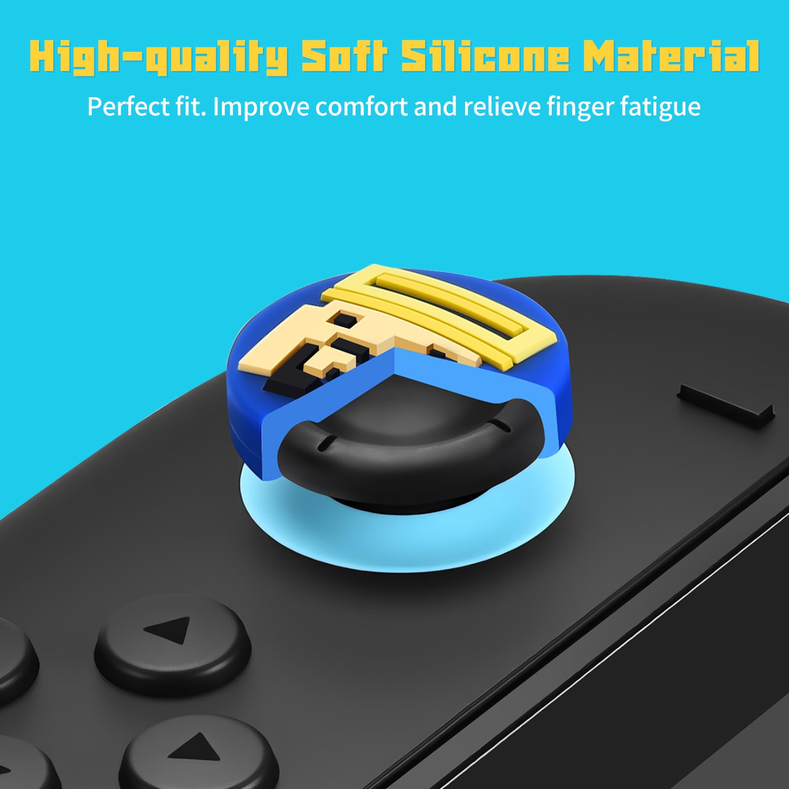 Funlab x Dave the Diver Jointly-Designed Switch 2 Silicone Thumb Grips Caps, Button Covers, Joysticks Anti-Slip Cap Analog Stick Cover, Comfortable Grip Button Caps for Switch 1 Pro Controller (4PCS) — view 4