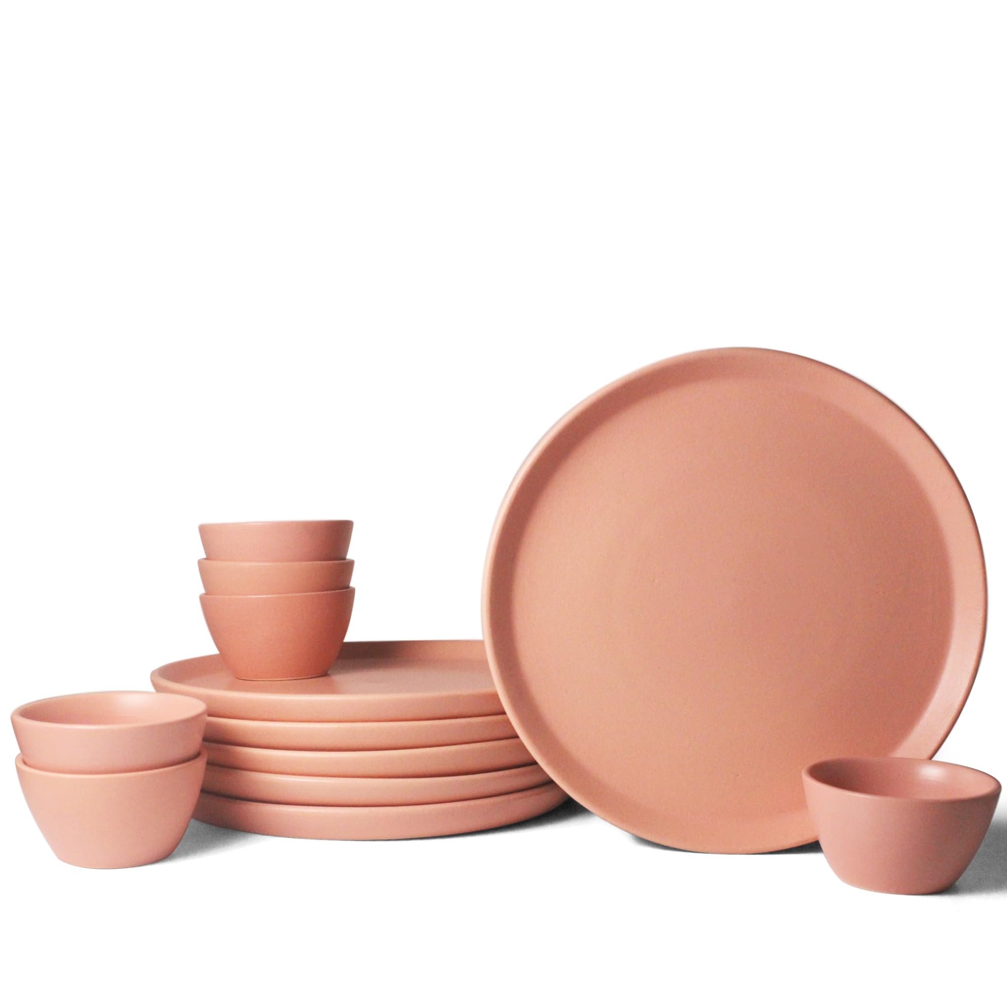 Flamingo Pink Dinner Set for Couples - 6 Piece Ceramic Set -17