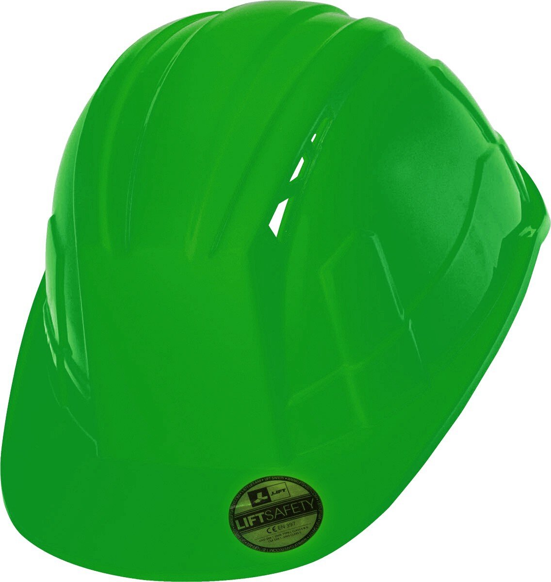 Lift Industrial Safety Gear HVS-1GC Standard Brim-Type 1, Class C Vantis VS Hard Hat, Large, Green