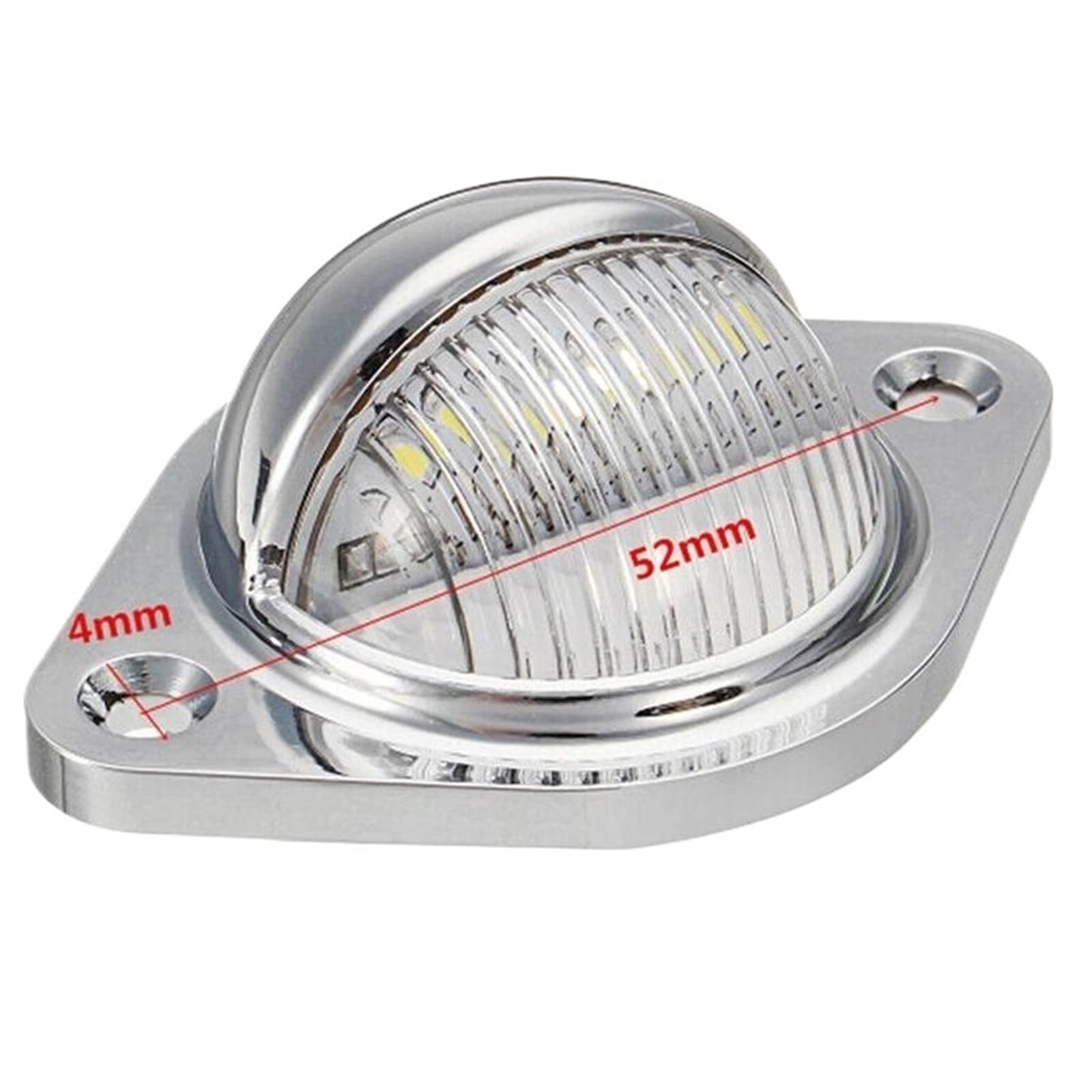 Conjunto piloto trasero coche Luces LED Universales Para Matrícula, Carcasa Cromada, 12V-24V, 0,06a, 5W, Para Coches, Camiones, SUV, Remolques, Furgonetas, Caravanas, 2 Uds