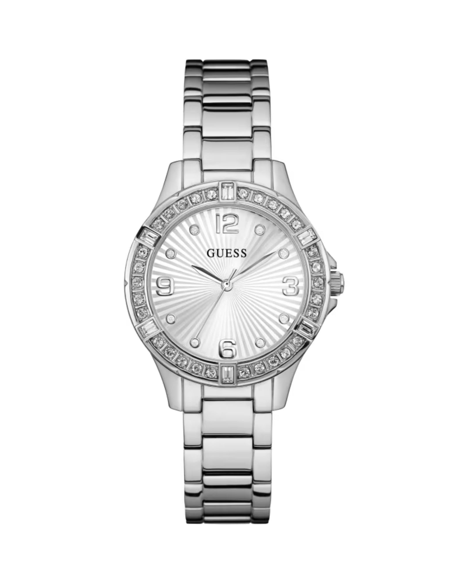 guess Night Out Analog Watch for Women with Silver Round Dial & Silver Stainless Steel Bracelet Band Water Resistant Women's Wrist Watches - U1349L1M-picture-12