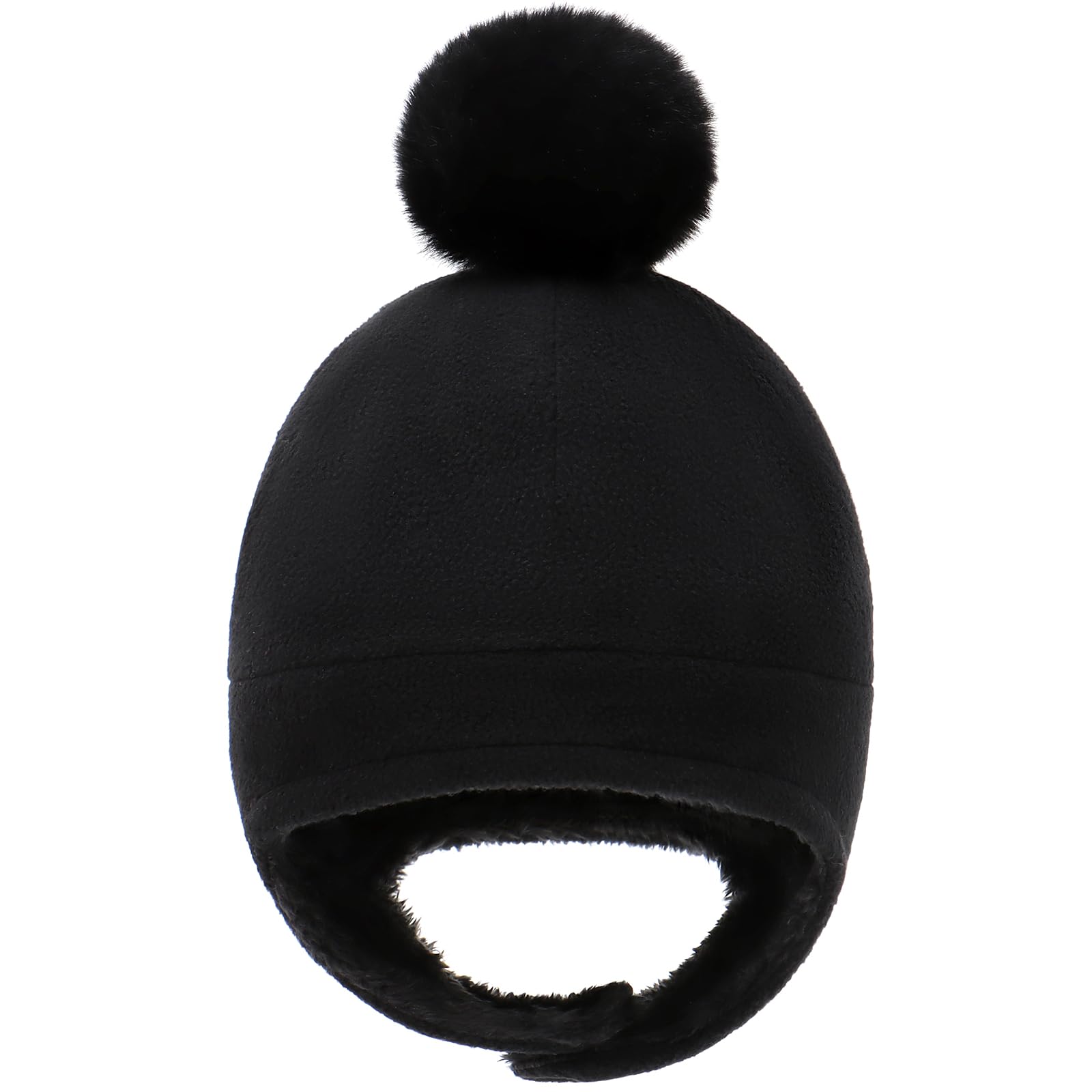 Baby Beanie Hat Pom Full Hood Toddler Winter Hat Fleece Earflap