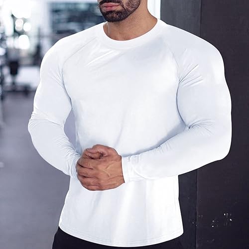 Miniatura 2 de Camisas de compresión atléticas de manga larga para hombre capa base atlética camiseta de compresión para entrenamiento