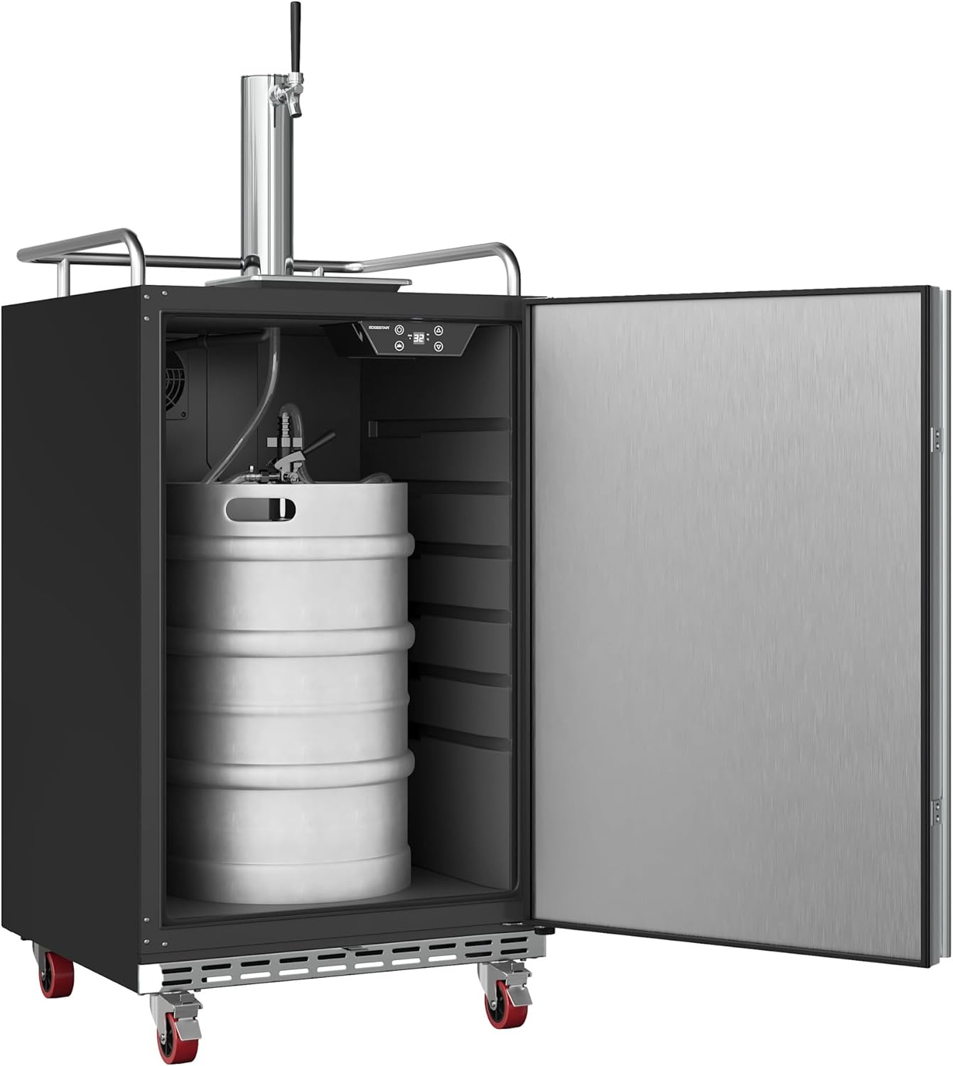 EdgeStar Full Size Built-In Black Stainless Steel Kegerator