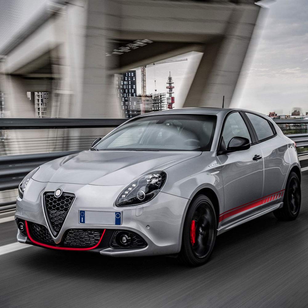 Quattroerre Stripes - Tiras adhesivas universales para Alfa Romeo, color blanco