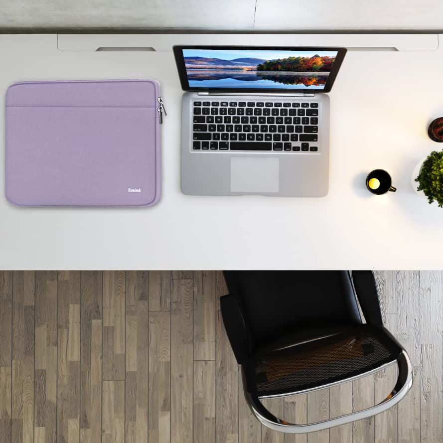 Image of Laptop Sleeve 14 inch, Durable Shockproof Protective Notebook Cover Bag with Accessory Pocket, Carrying Laptop Sleeve Compatible for MacBook HP Lenovo Dell Asus Acer, Lilac Colour