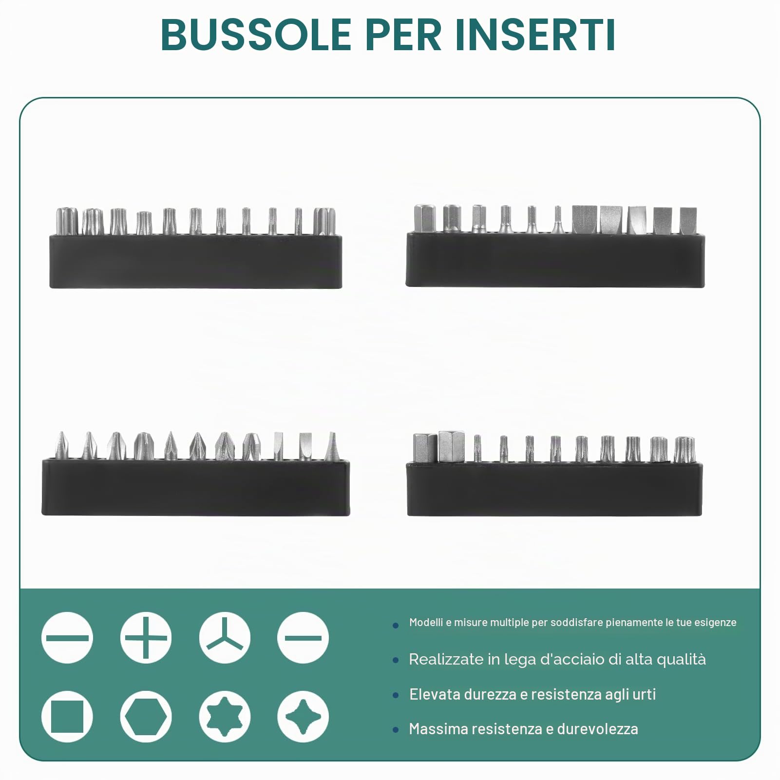 Set di chiavi a bussola, 216 pezzi, set di attrezzi e punte per cacciavite a batteria, set di attrezzi, valigetta per attrezzi da 1/4", 3/8", 1/2"