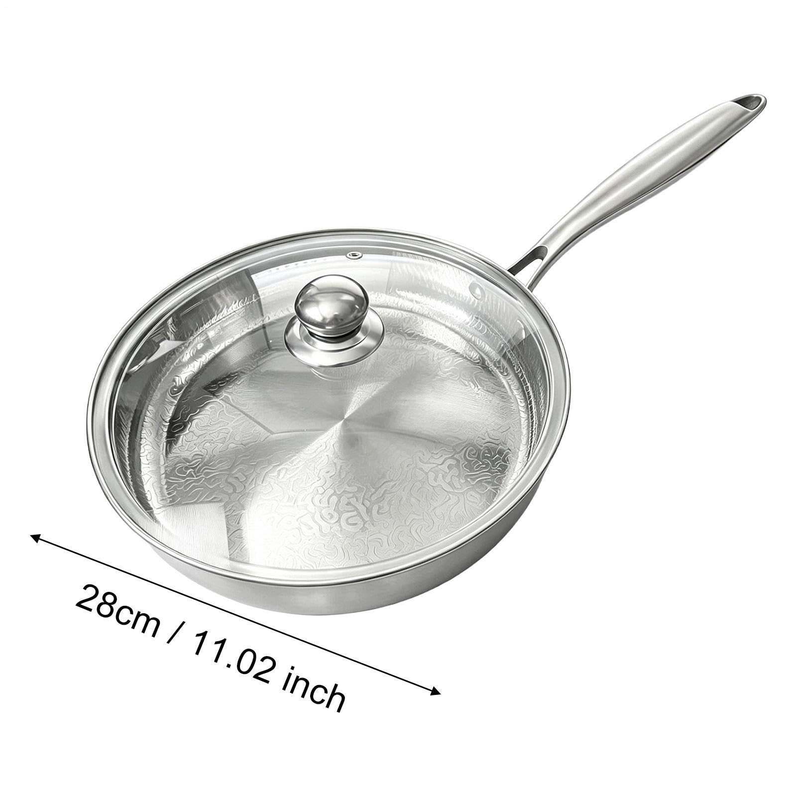 Poêles en Acier pour Cuisson Qualité alimentaire manche long anti-brûlure